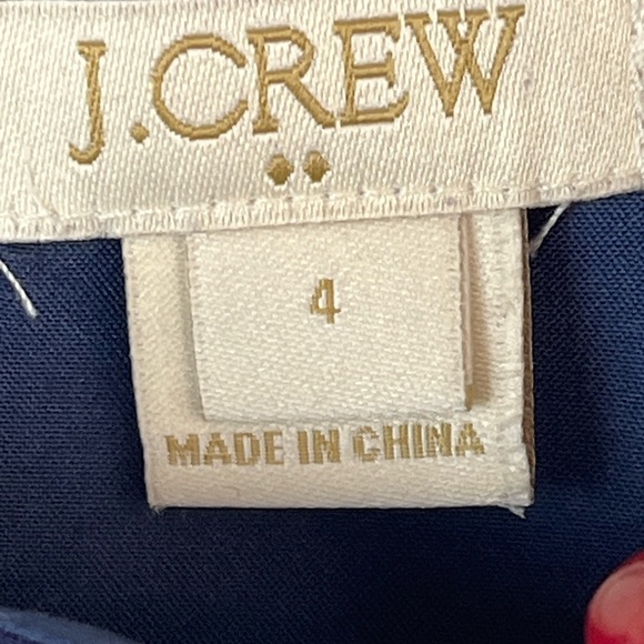 J. Crew Gallery Shift dress, navy blue with white polka dots, size 4 - Picture 3 of 10